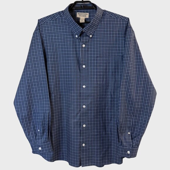 Duluth Trading Co. Wrinklefighter Button-Down Long-Sleeve Shirt Blue Men's XXL - Picture 1 of 11